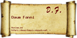 Daum Fanni névjegykártya